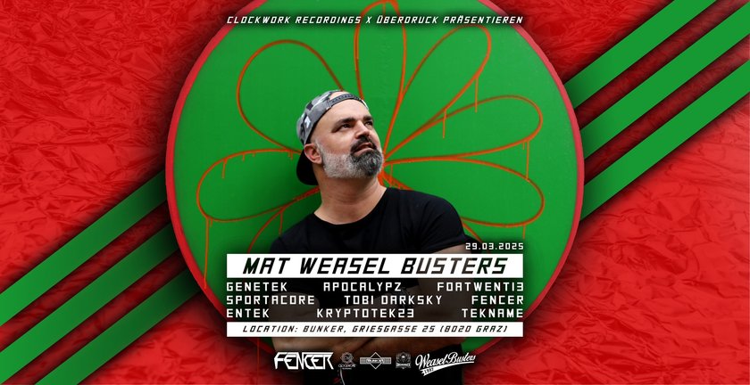 Flyer for Clockwork Recordings presents: