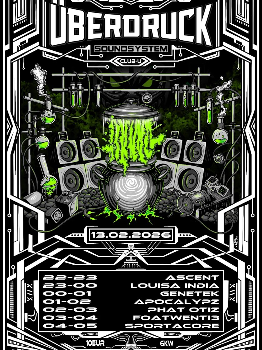 Flyer for Überdruck w/ Phat Otiz